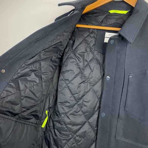 OAMC Over All Master Cloth Director Coat Jacket Cotton Leather Navy Blue Mens M - Picture 8 of 16